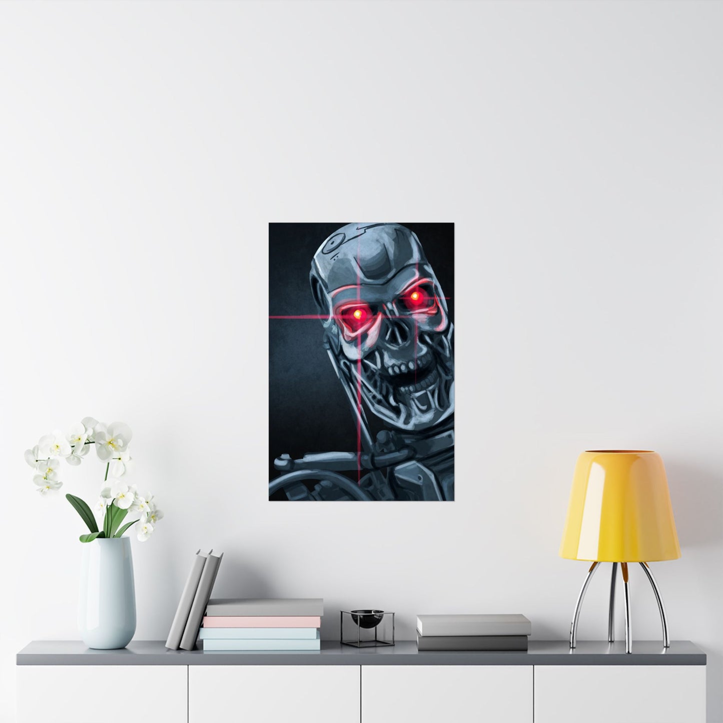 The Terminator T-800 Exoskeleton Art Poster Print Pop Culture Film Lover Gifts Hand Drawn - Sci-Fi Lovers