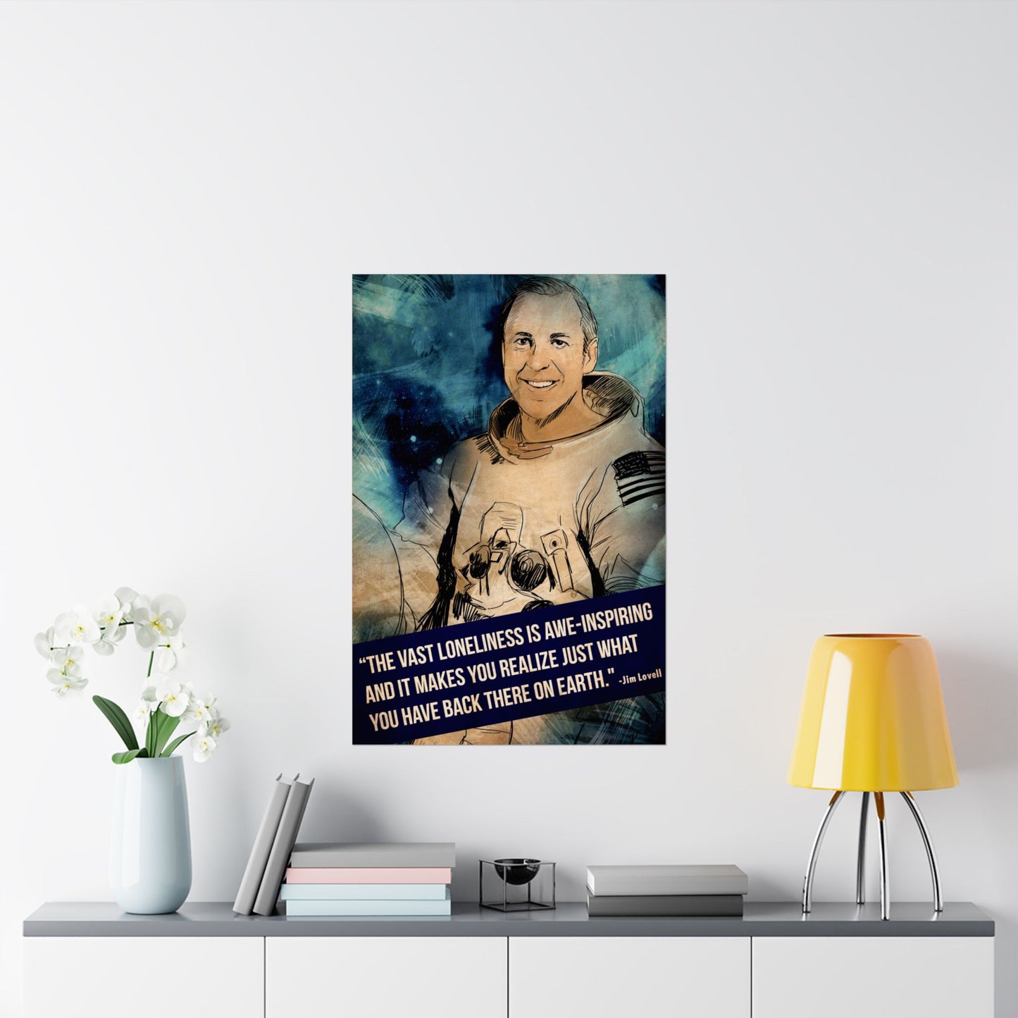 NASA Astronaut Jim Lovell Space Quote The Vast Loneliness Of Space Astronaut Matte Vertical Poster