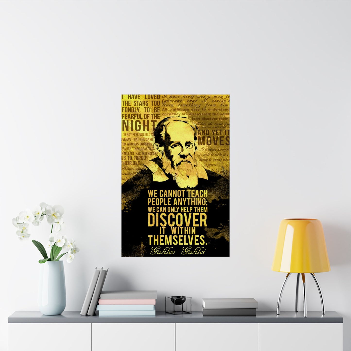 Inspirational Matte Vertical Poster - Galileo Quote Art