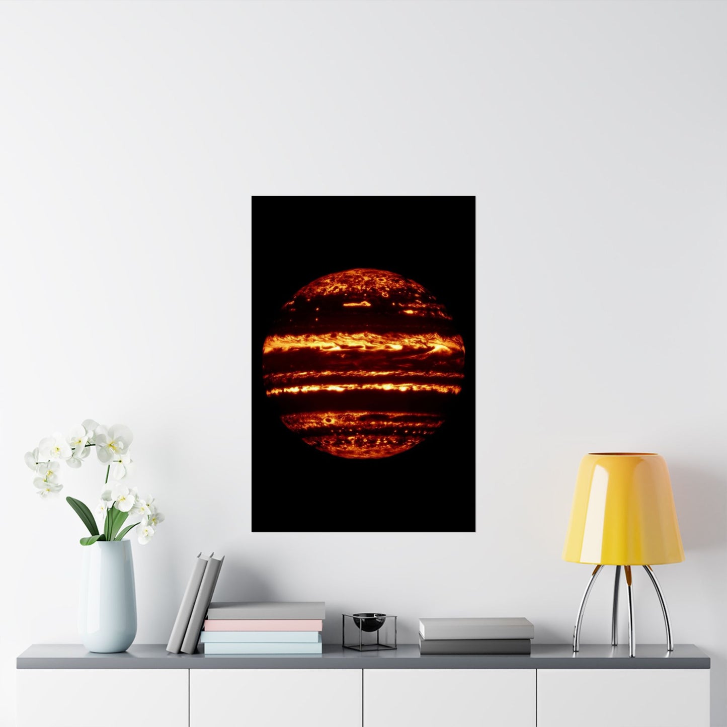 Image Captured by NASA Gemini Shows Jupiter Cloud Formations Vertical Art Poster - Space Wall Art for Astronomy Lovers