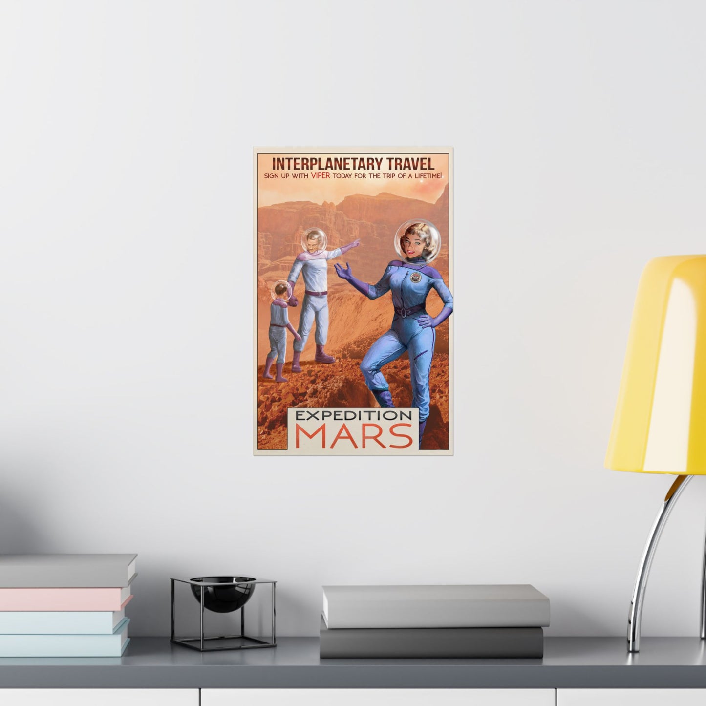 Retro Interplanetary Travel Poster - Mars Expedition Art Print VIPER Vast Interplanetary Expedition and Research NASA Style Futuristic