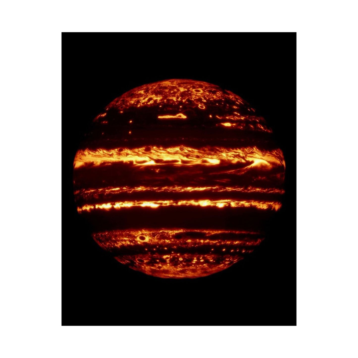 Image Captured by NASA Gemini Shows Jupiter Cloud Formations Vertical Art Poster - Space Wall Art for Astronomy Lovers