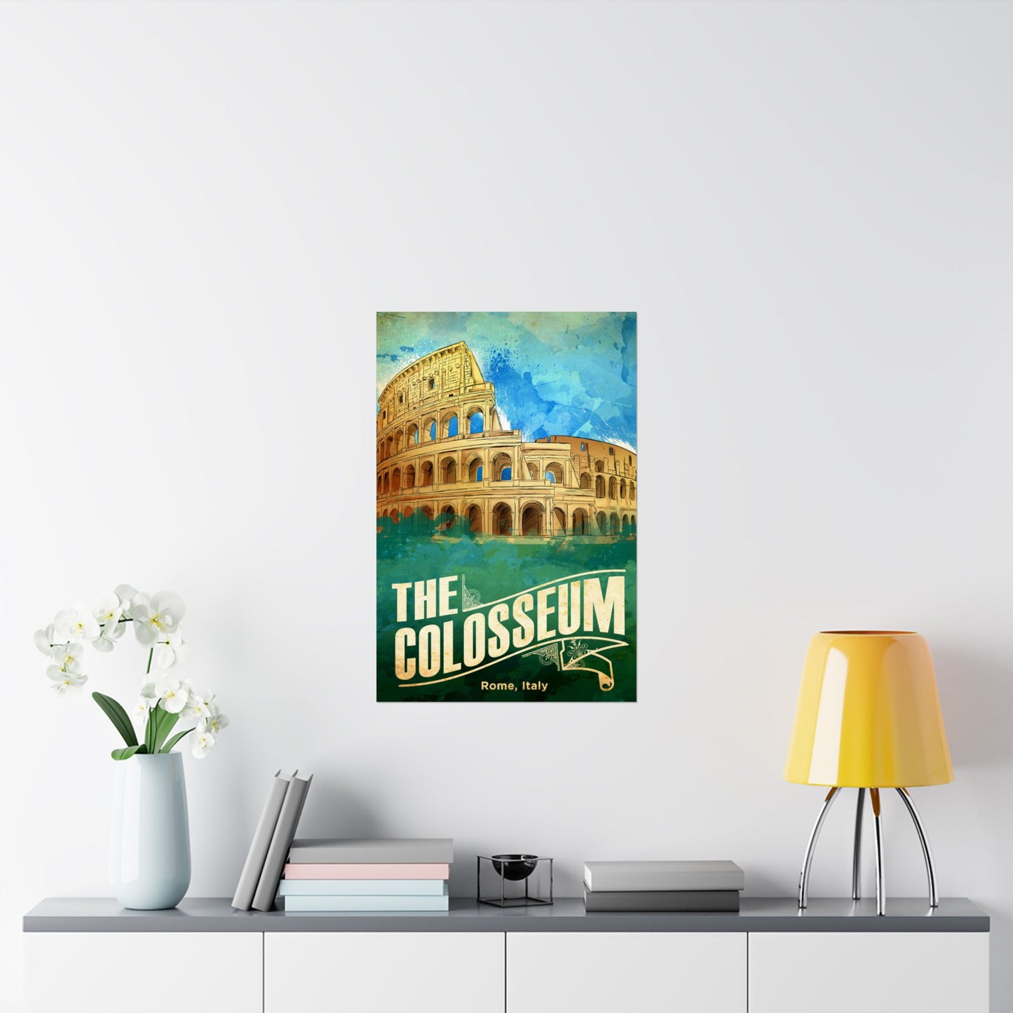 Roman Colosseum Art Print Poster | Matte Vertical Travel Decor | Rome Italy