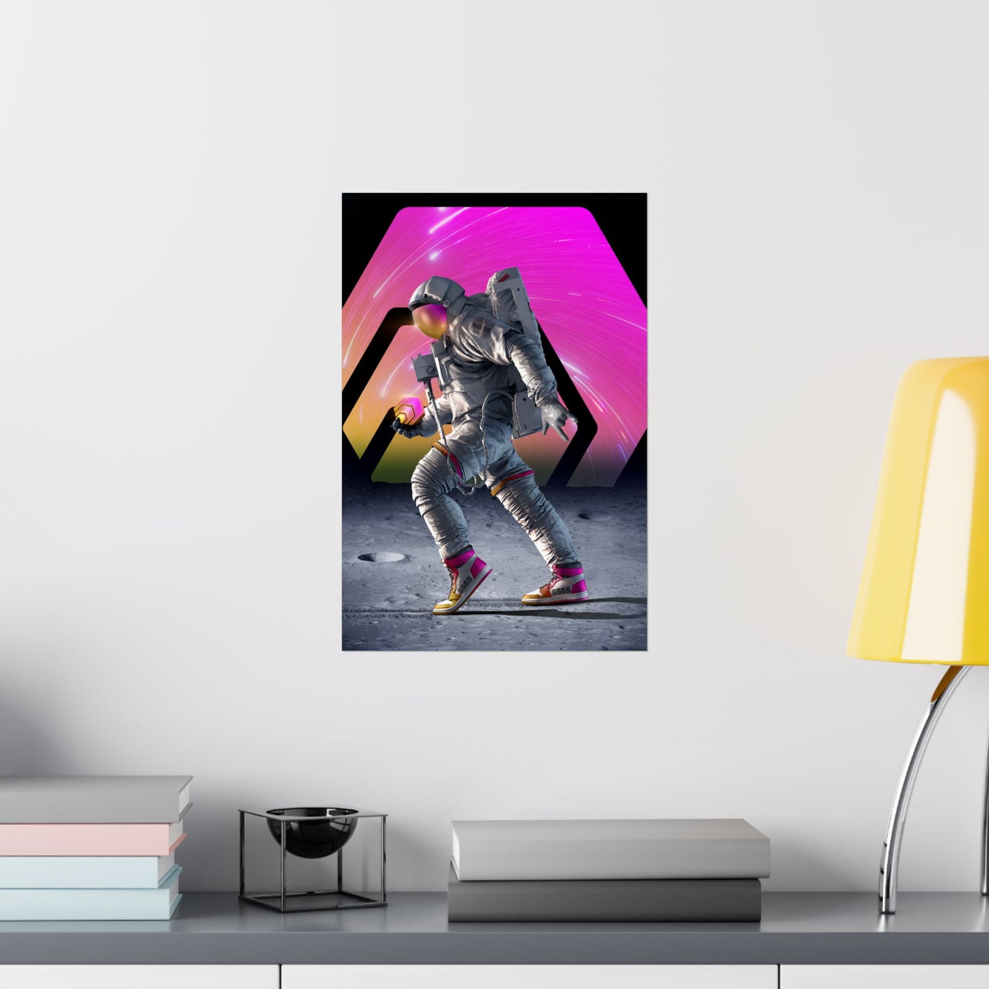 HEX Cryptocurrency Richard Heart Themed Astronaut Moonwalk Holding HEX Coin Crypto Poster Print Limited to 55