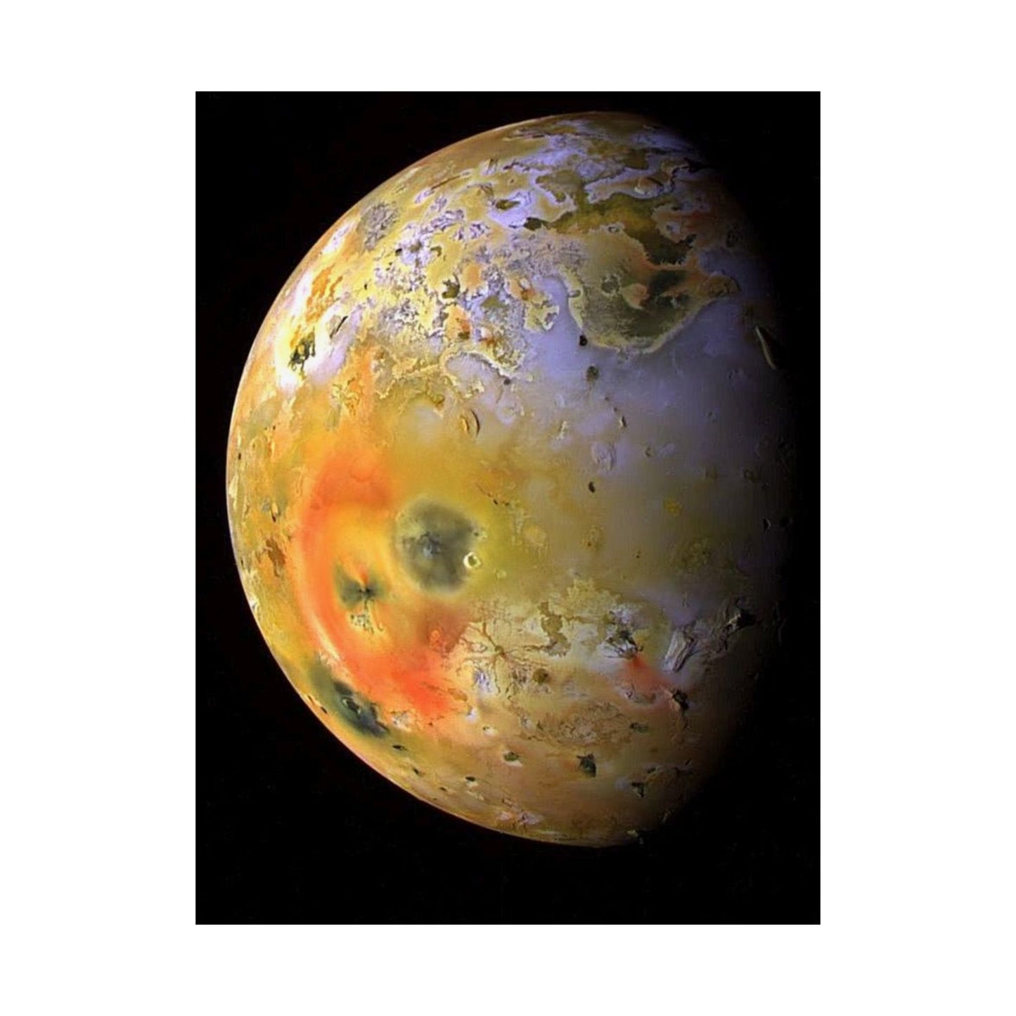 Jupiter Moon Io Captured by NASA Juno Art Poster Print Space Wall Art for Astronomy Lovers