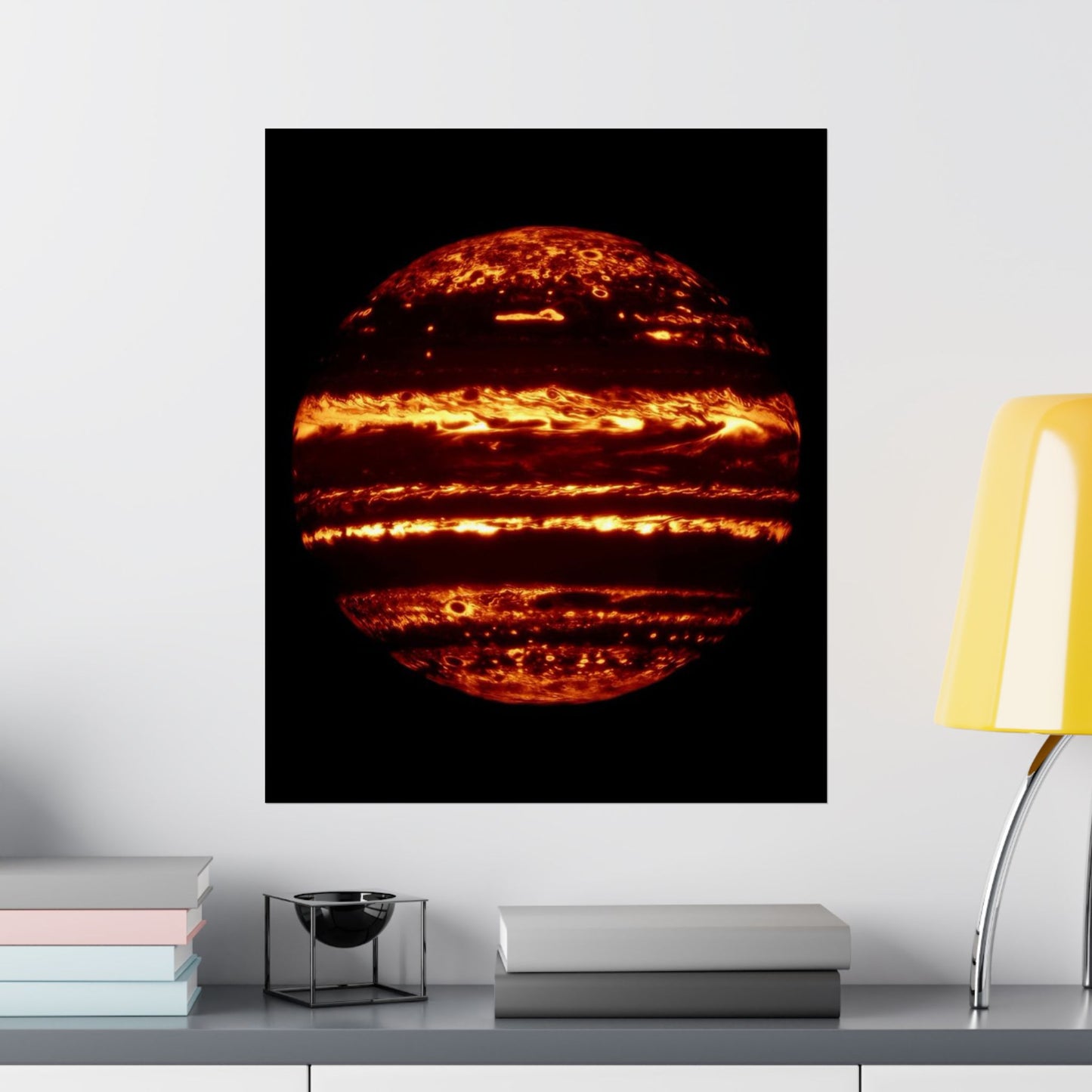 Image Captured by NASA Gemini Shows Jupiter Cloud Formations Vertical Art Poster - Space Wall Art for Astronomy Lovers