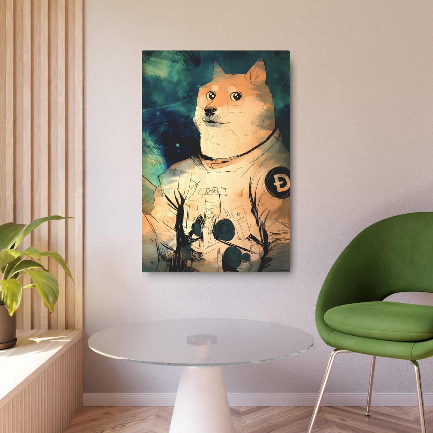 Unique Doge Astronaut Metal Art Sign, Space Decor, Geek Gift, Dogecoin Department of Government Efficiency