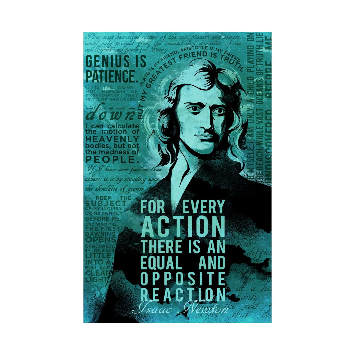 Inspirational Matte Vertical Poster featuring Isaac Newton Quotes