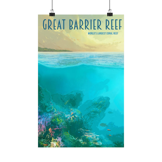 Great Barrier Reef Matte Vertical Poster - Ocean Art Print for Coastal Decor