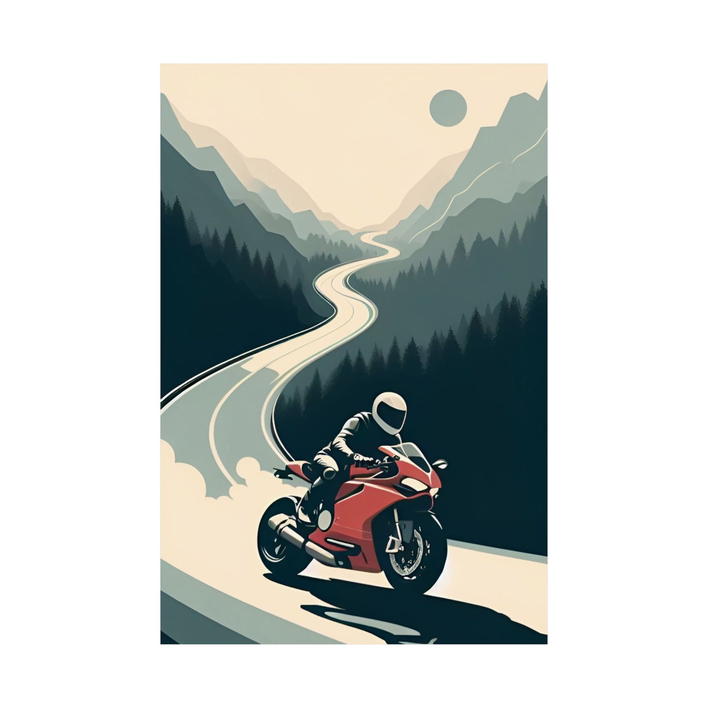 Adventure Motorcycle Matte Vertical Poster - Perfect Gift for Bikers & Road Trip Enthusiasts