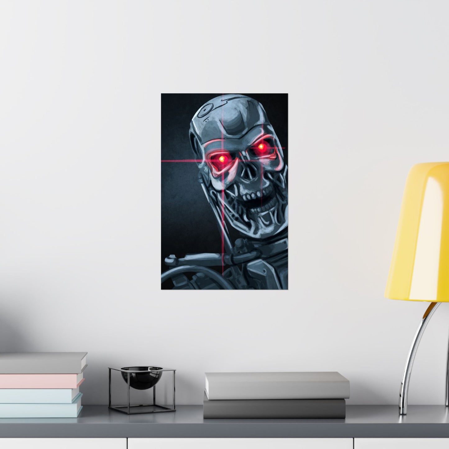 The Terminator T-800 Exoskeleton Art Poster Print Pop Culture Film Lover Gifts Hand Drawn - Sci-Fi Lovers