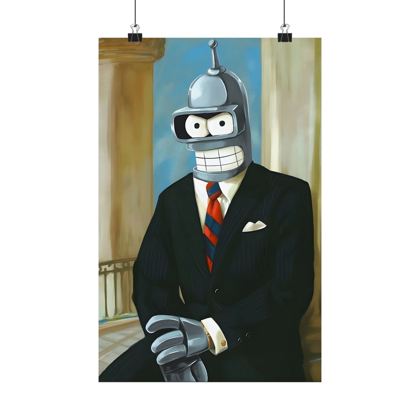 Bender's Dapper Style Matte Vertical Poster - Perfect for Geeky Home Decor