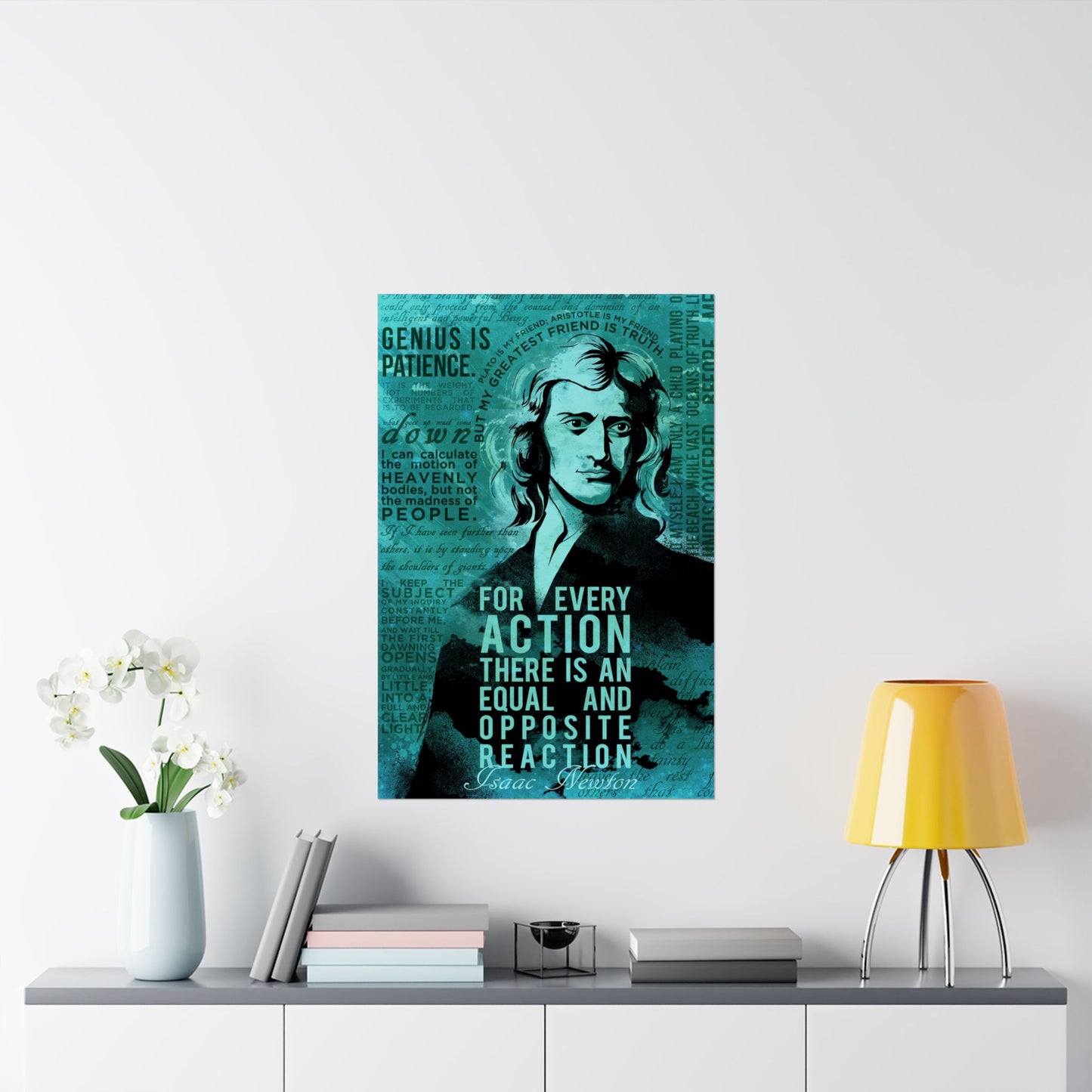 Inspirational Matte Vertical Poster featuring Isaac Newton Quotes