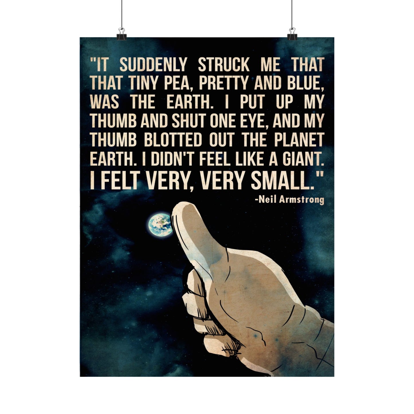 Inspirational Neil Armstrong NASA Space Quote Matte Vertical Poster