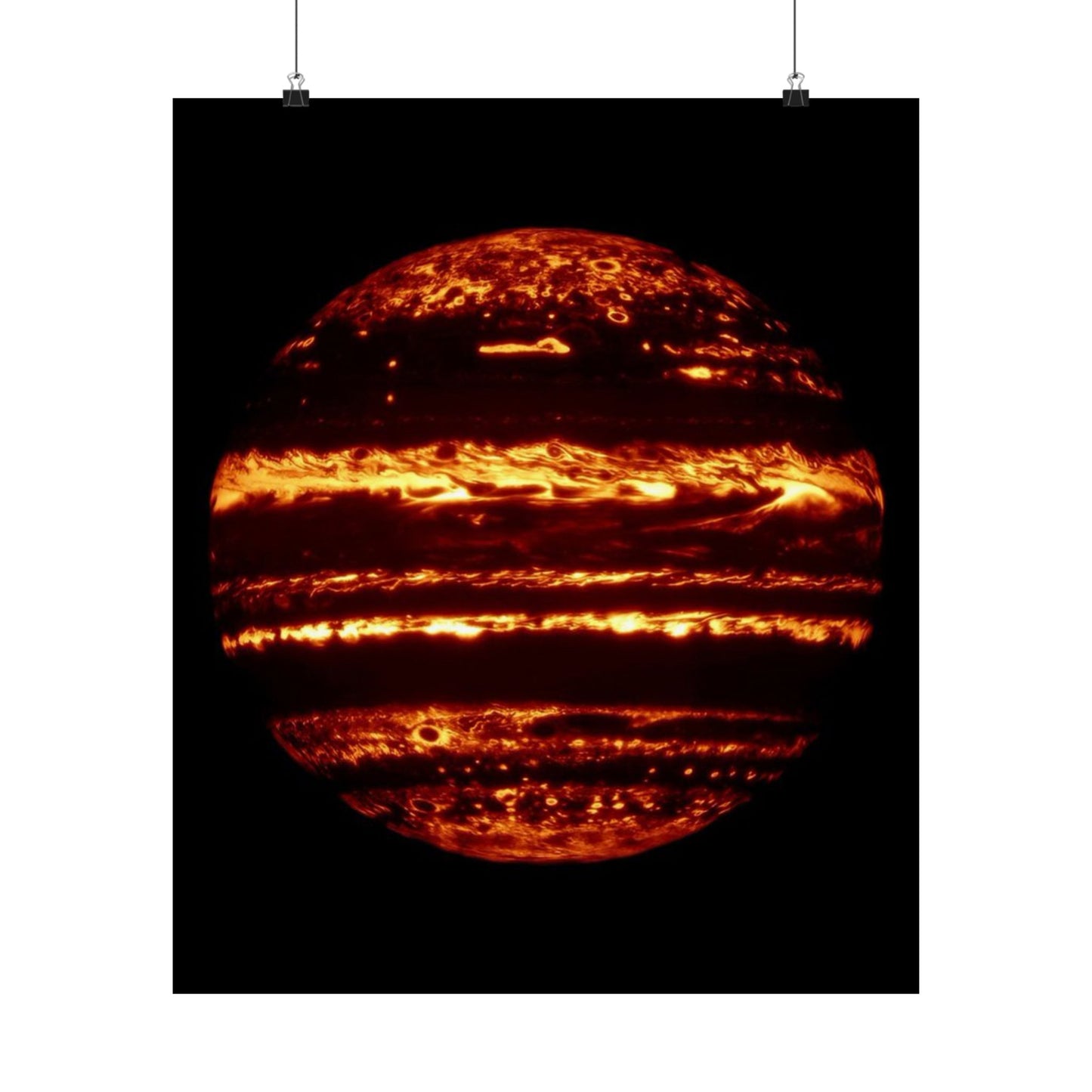 Image Captured by NASA Gemini Shows Jupiter Cloud Formations Vertical Art Poster - Space Wall Art for Astronomy Lovers