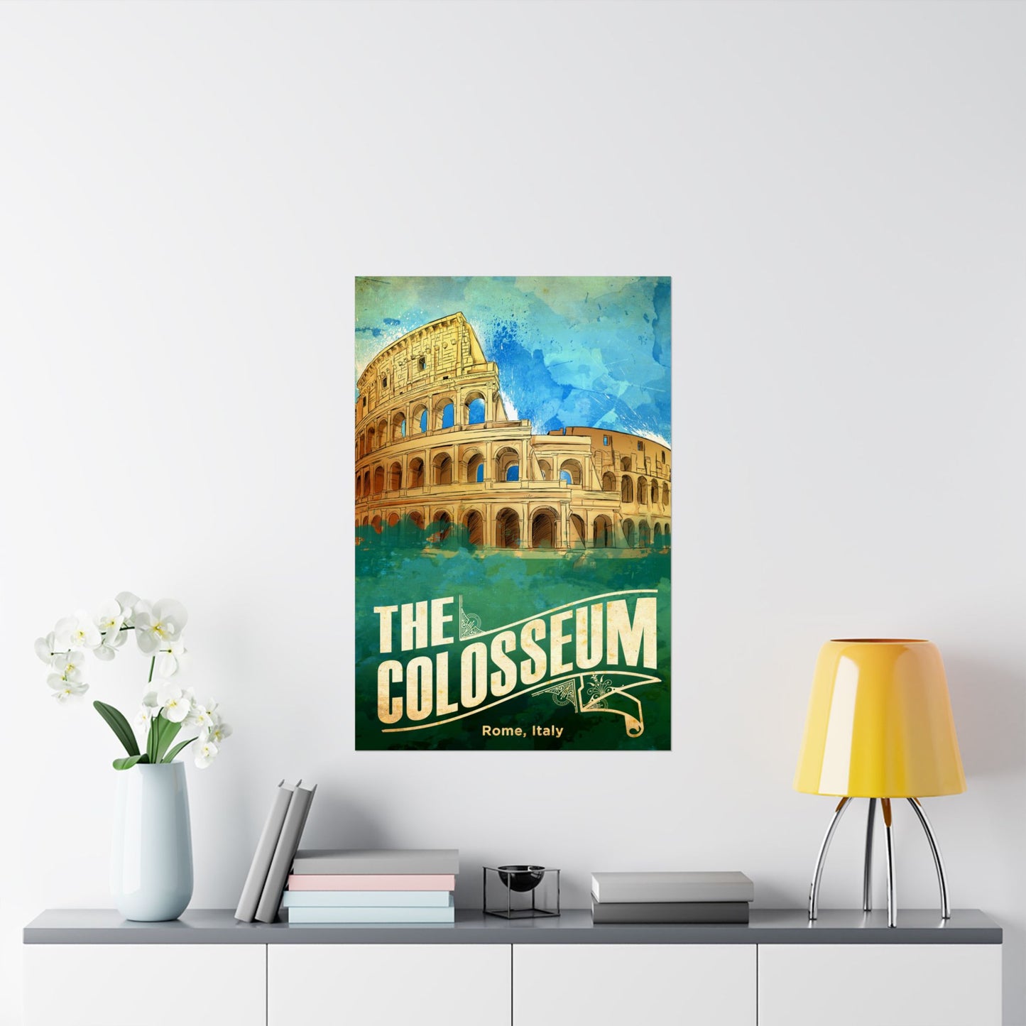 Roman Colosseum Art Print Poster | Matte Vertical Travel Decor | Rome Italy