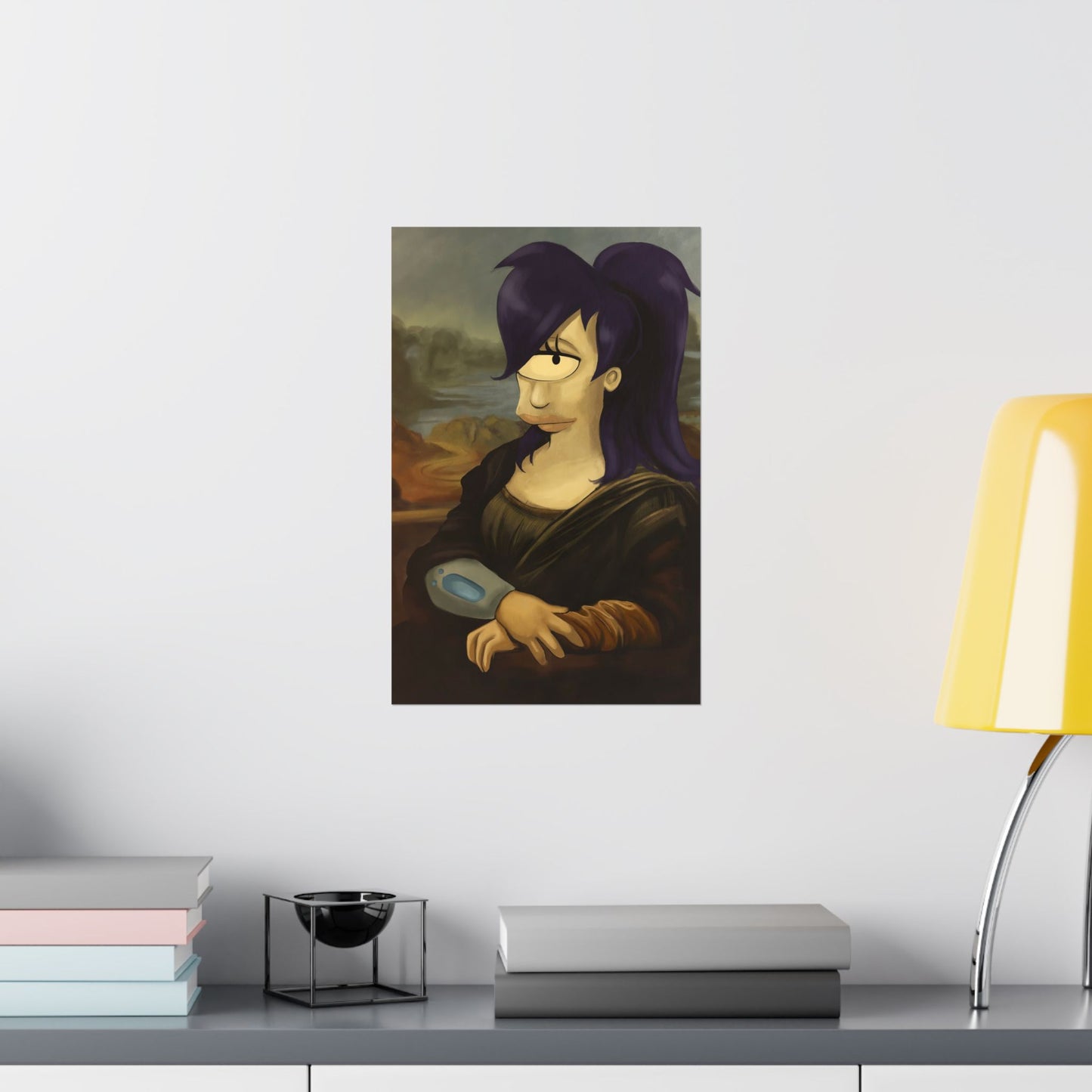 Futurama Leela as The Mona Lisa Mona Leela Portrait Poster Art Print - Quirky Art for Home Décor