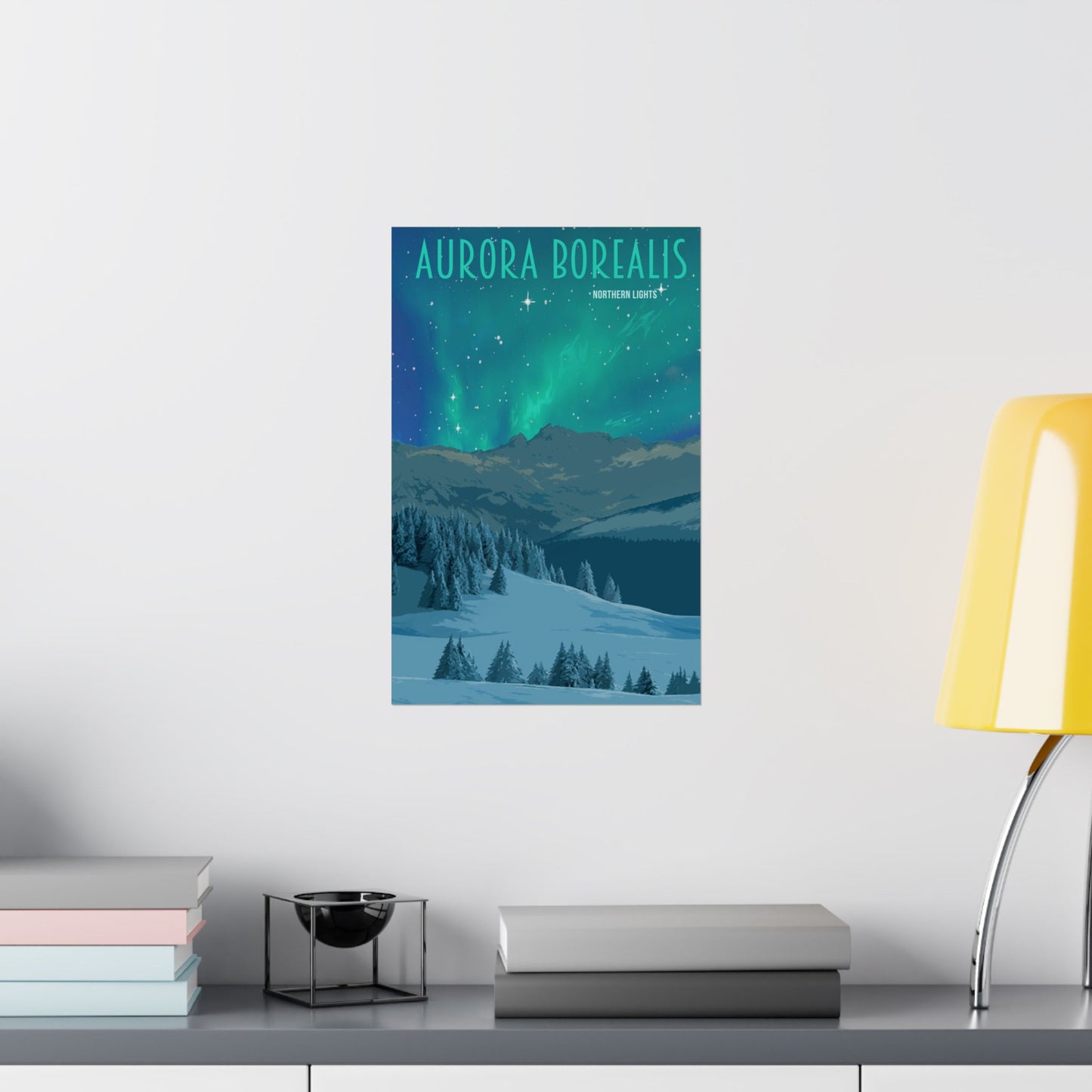 Aurora Borealis Matte Vertical Poster - Stunning Northern Lights Wall Art