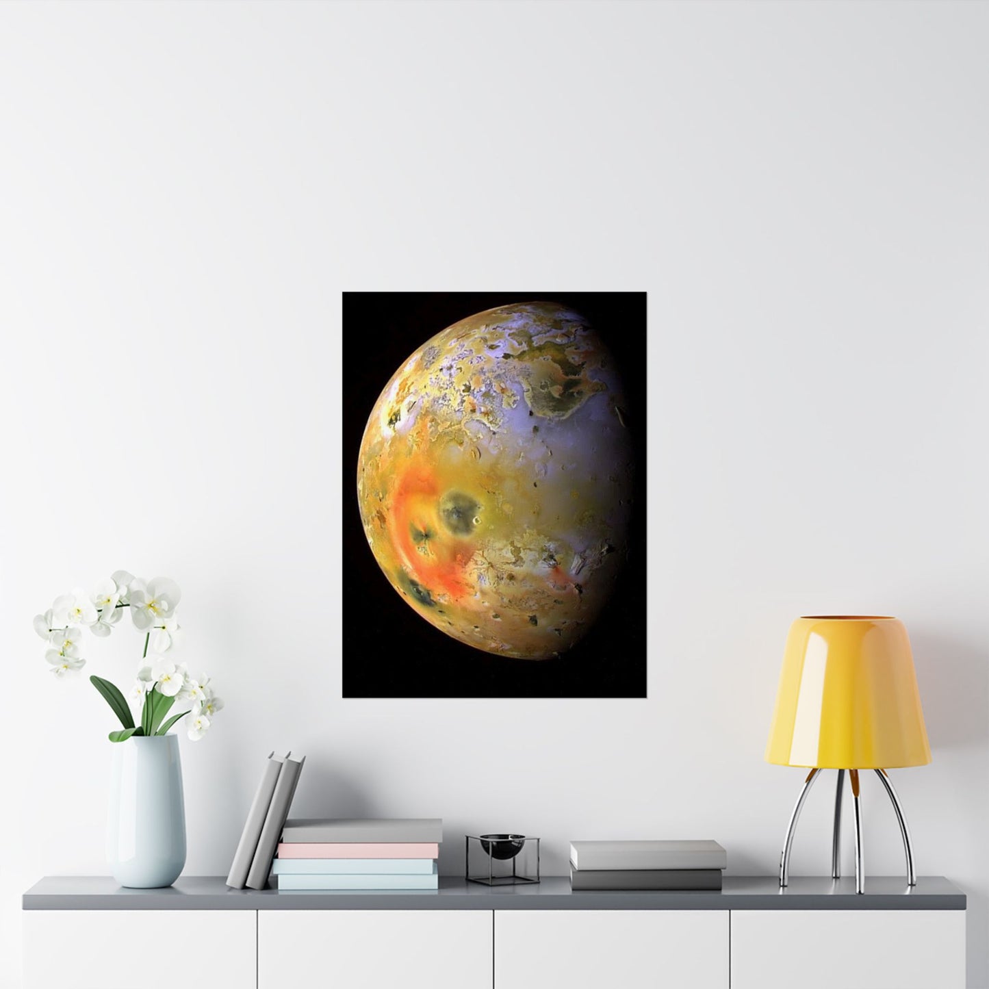 Jupiter Moon Io Captured by NASA Juno Art Poster Print Space Wall Art for Astronomy Lovers