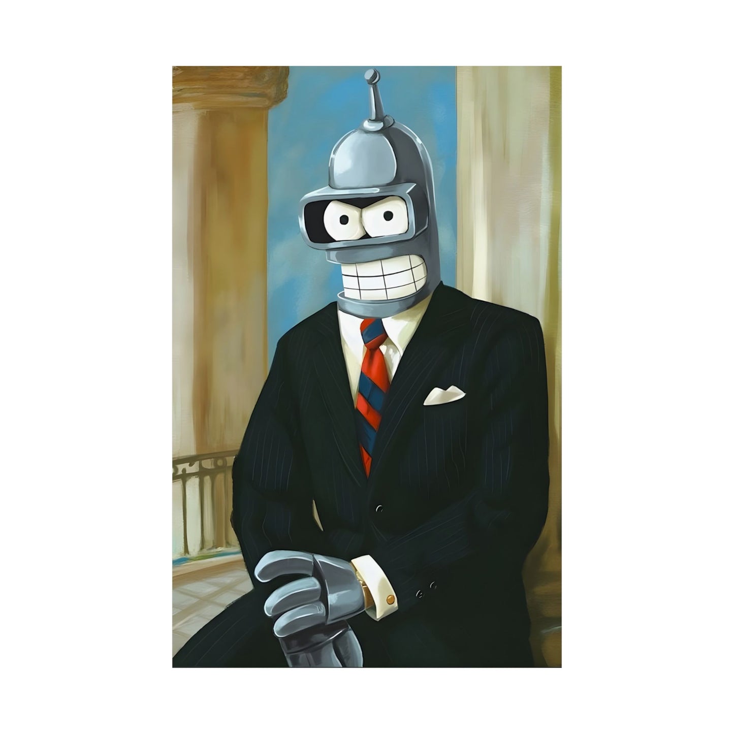 Bender's Dapper Style Matte Vertical Poster - Perfect for Geeky Home Decor