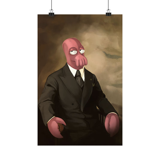 Futurama Zoidberg as Harry Truman Famous Presidential Portrait Art Poster Print - Quirky Home Decor for Ocean Lovers