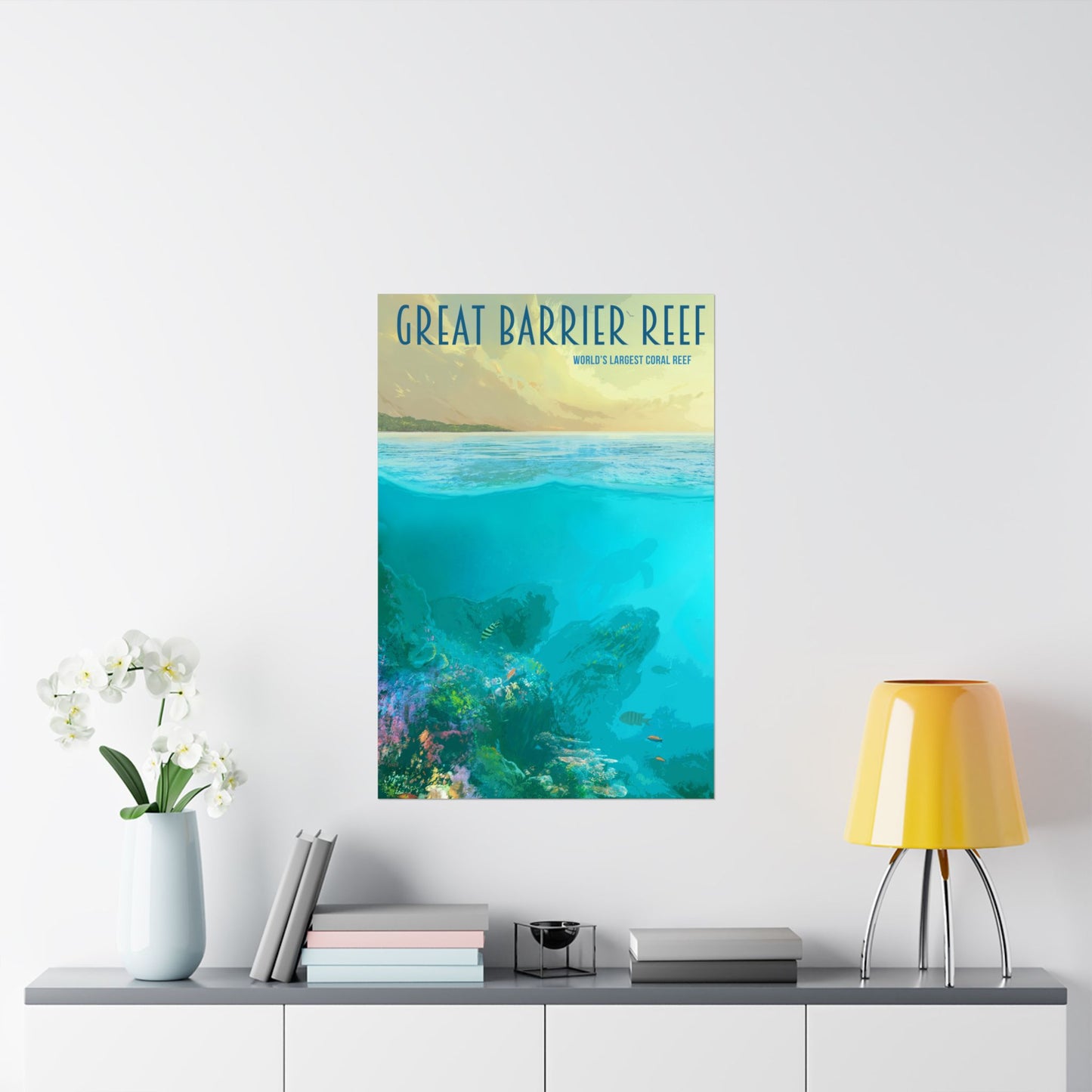 Great Barrier Reef Matte Vertical Poster - Ocean Art Print for Coastal Decor