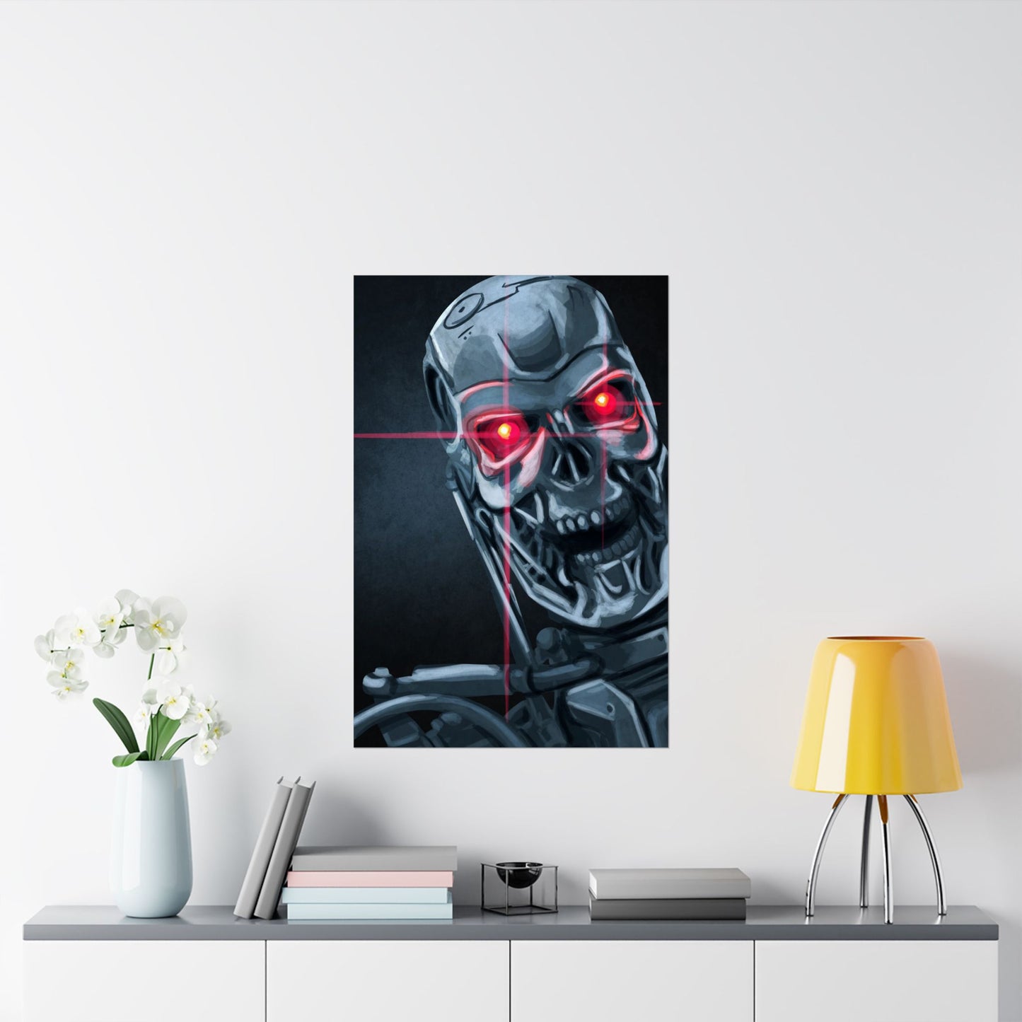 The Terminator T-800 Exoskeleton Art Poster Print Pop Culture Film Lover Gifts Hand Drawn - Sci-Fi Lovers