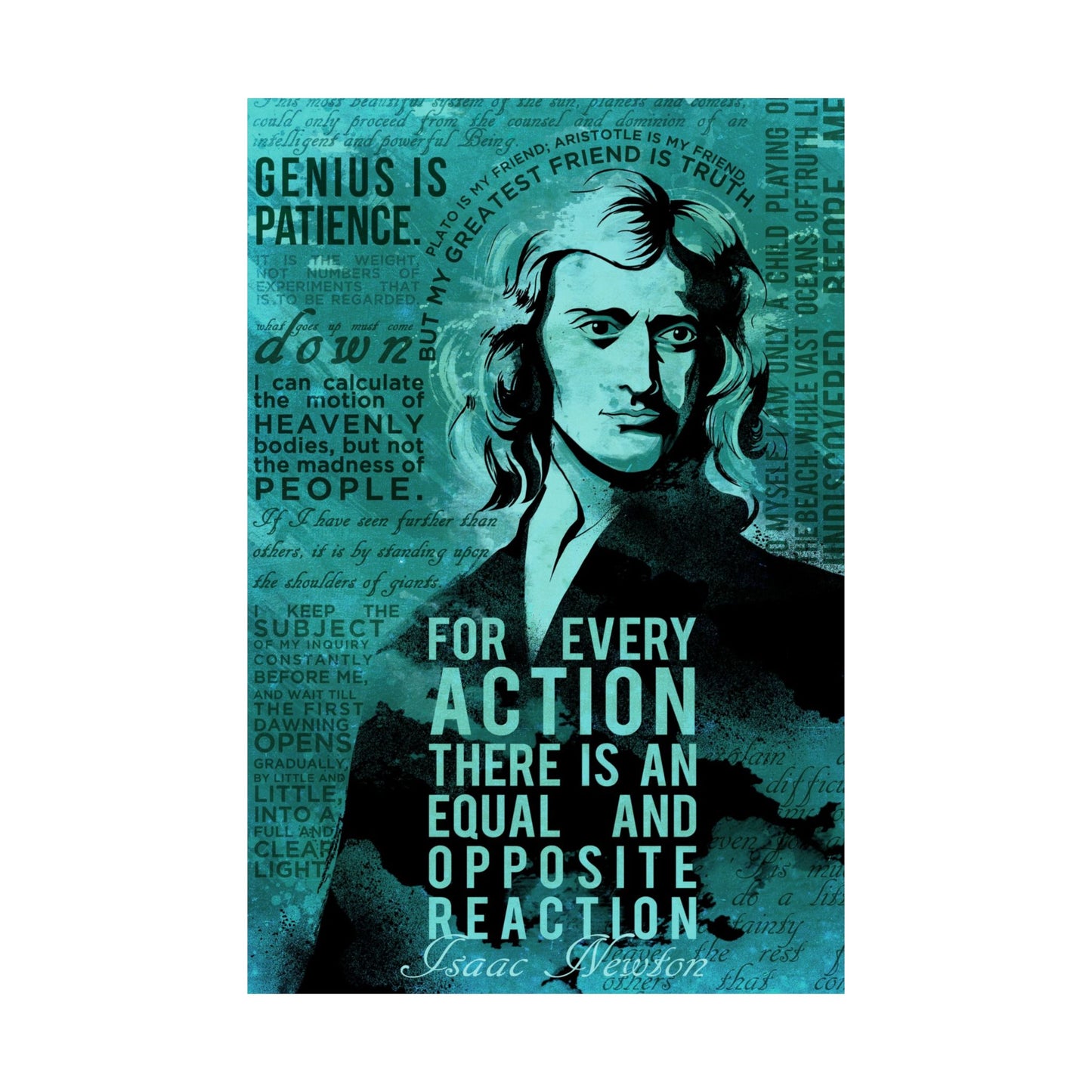 Inspirational Matte Vertical Poster featuring Isaac Newton Quotes