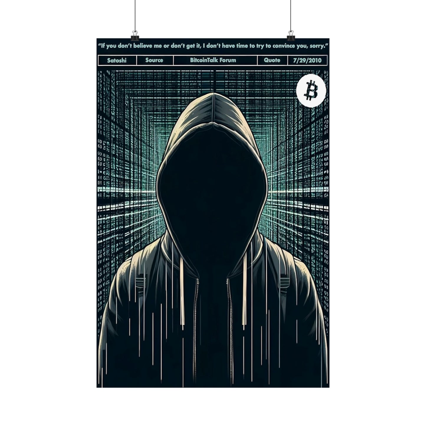 Satoshi Nakamoto BitcoinTalk Forum Quote Artwork Cryptocurrency Themed Matte Vertical Posters BTC Crypto Fans