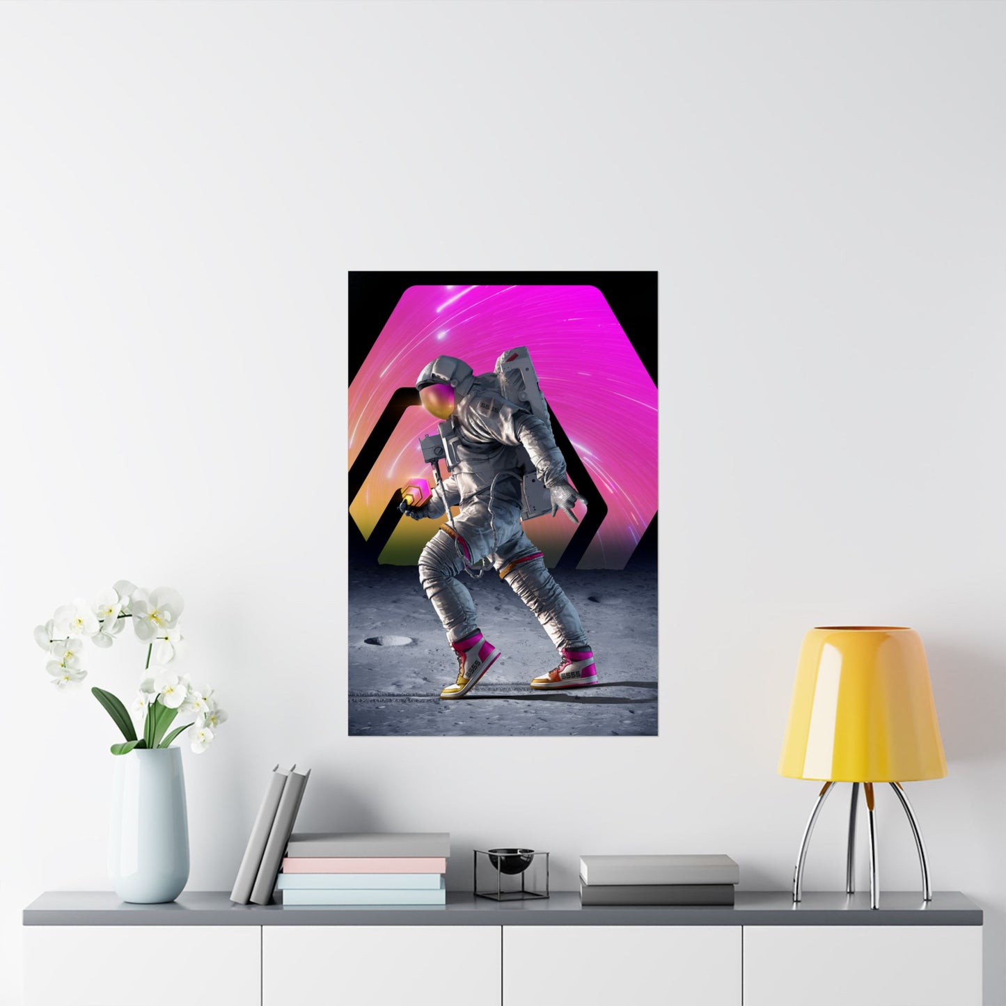 HEX Cryptocurrency Richard Heart Themed Astronaut Moonwalk Holding HEX Coin Crypto Poster Print Limited to 55