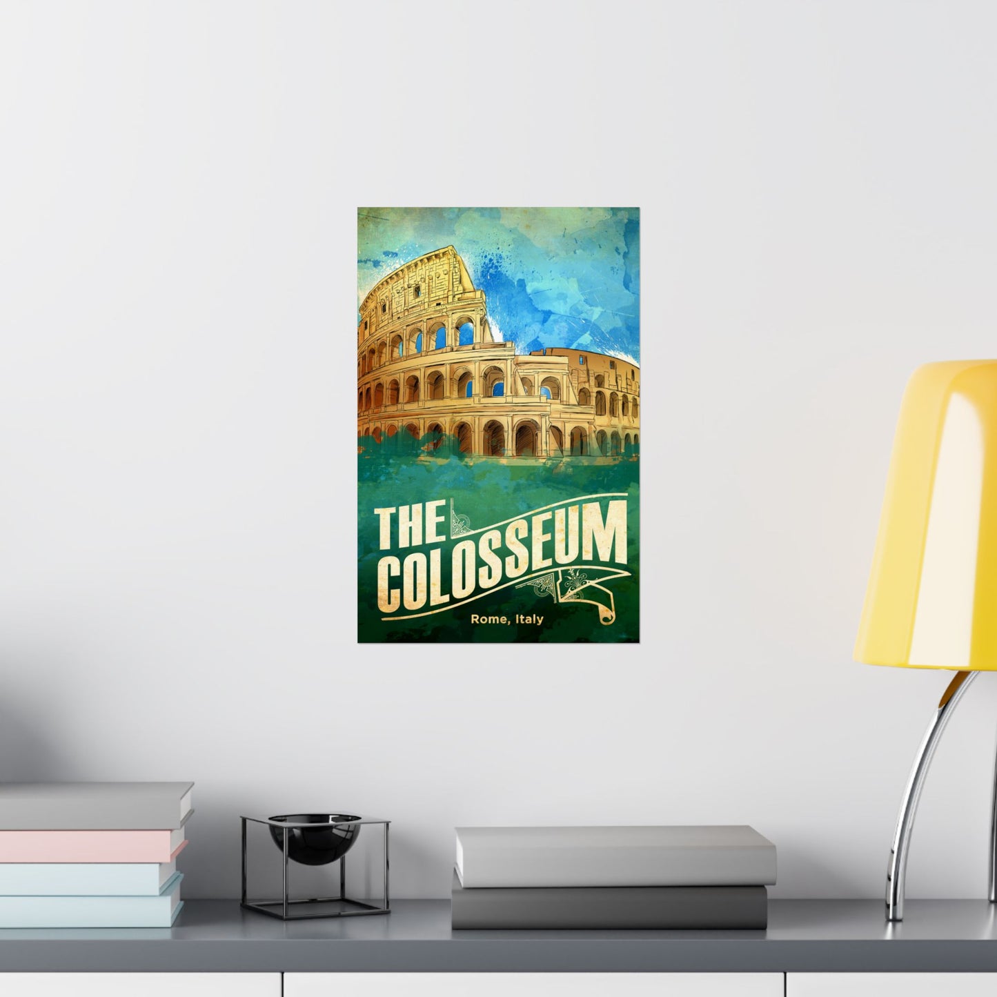 Roman Colosseum Art Print Poster | Matte Vertical Travel Decor | Rome Italy