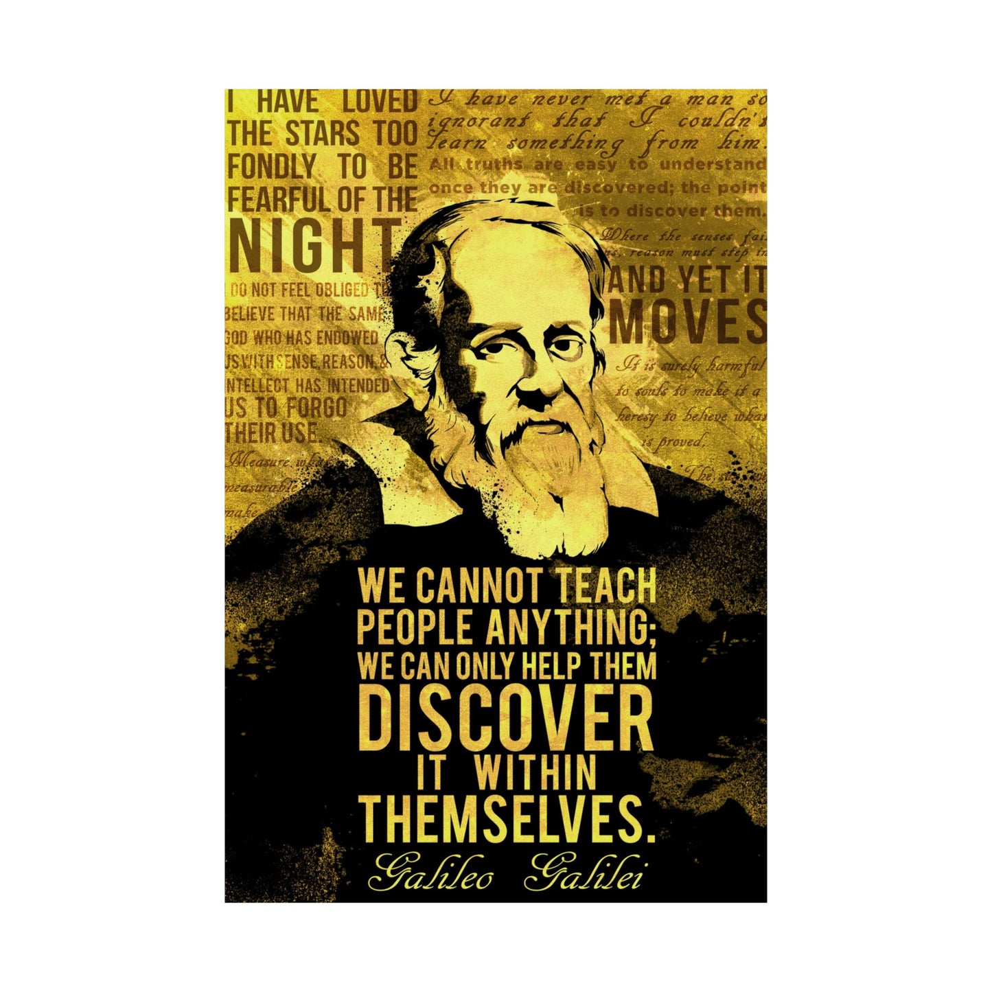 Inspirational Matte Vertical Poster - Galileo Quote Art