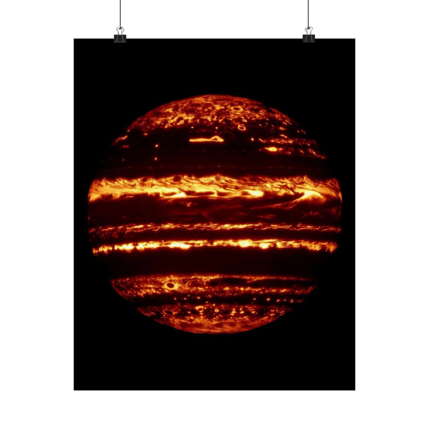 Image Captured by NASA Gemini Shows Jupiter Cloud Formations Vertical Art Poster - Space Wall Art for Astronomy Lovers