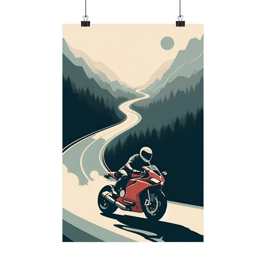 Adventure Motorcycle Matte Vertical Poster - Perfect Gift for Bikers & Road Trip Enthusiasts