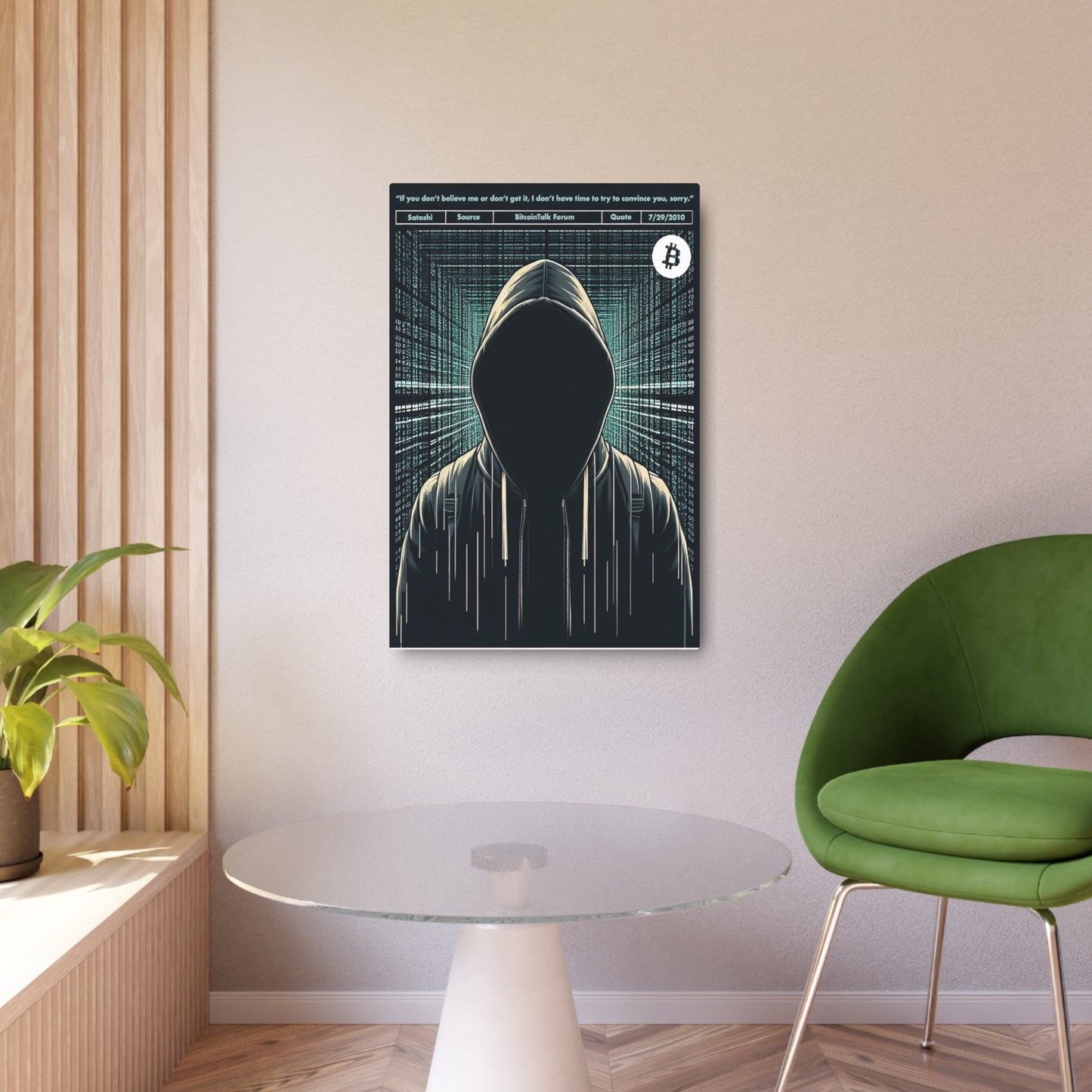 Satoshi Nakamoto BitcoinTalk Forum Quote Wall Decor Metal Panel - Bitcoin Crypto Artwork BTC