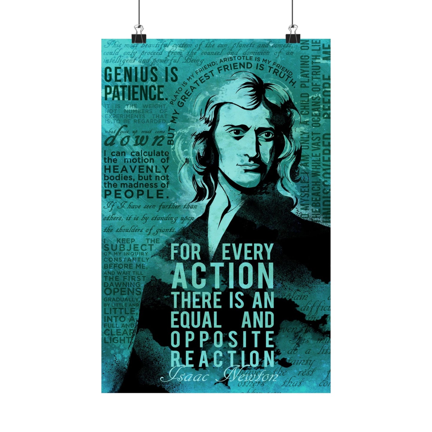 Inspirational Matte Vertical Poster featuring Isaac Newton Quotes