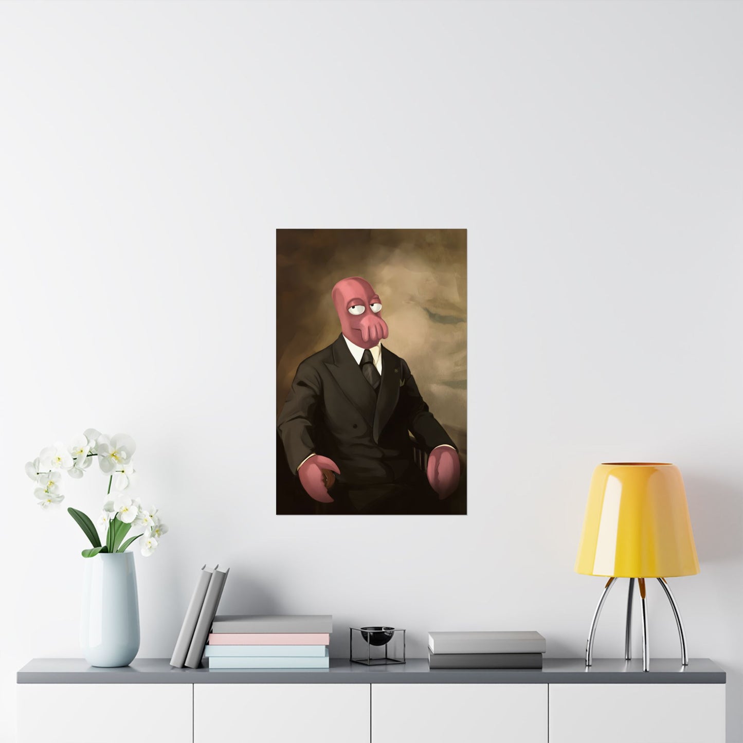 Futurama Zoidberg as Harry Truman Famous Presidential Portrait Art Poster Print - Quirky Home Decor for Ocean Lovers