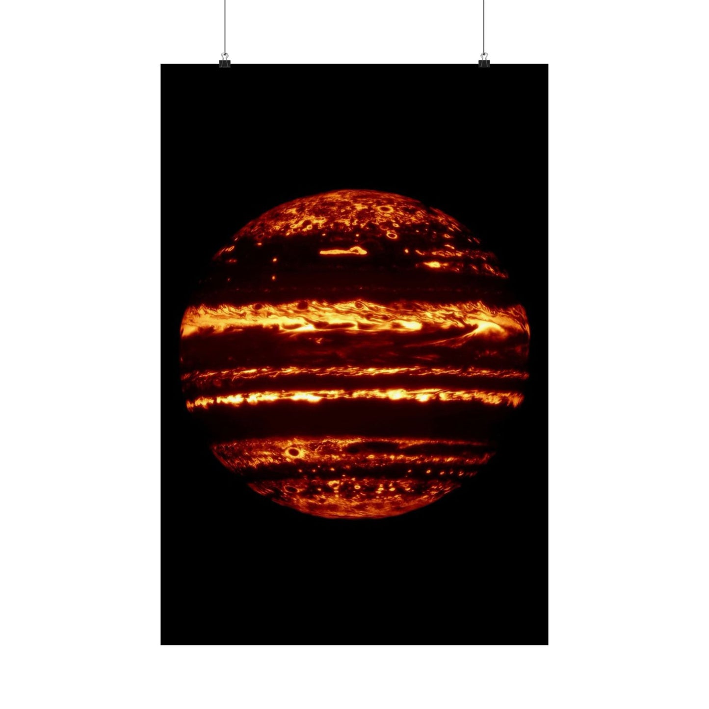 Image Captured by NASA Gemini Shows Jupiter Cloud Formations Vertical Art Poster - Space Wall Art for Astronomy Lovers