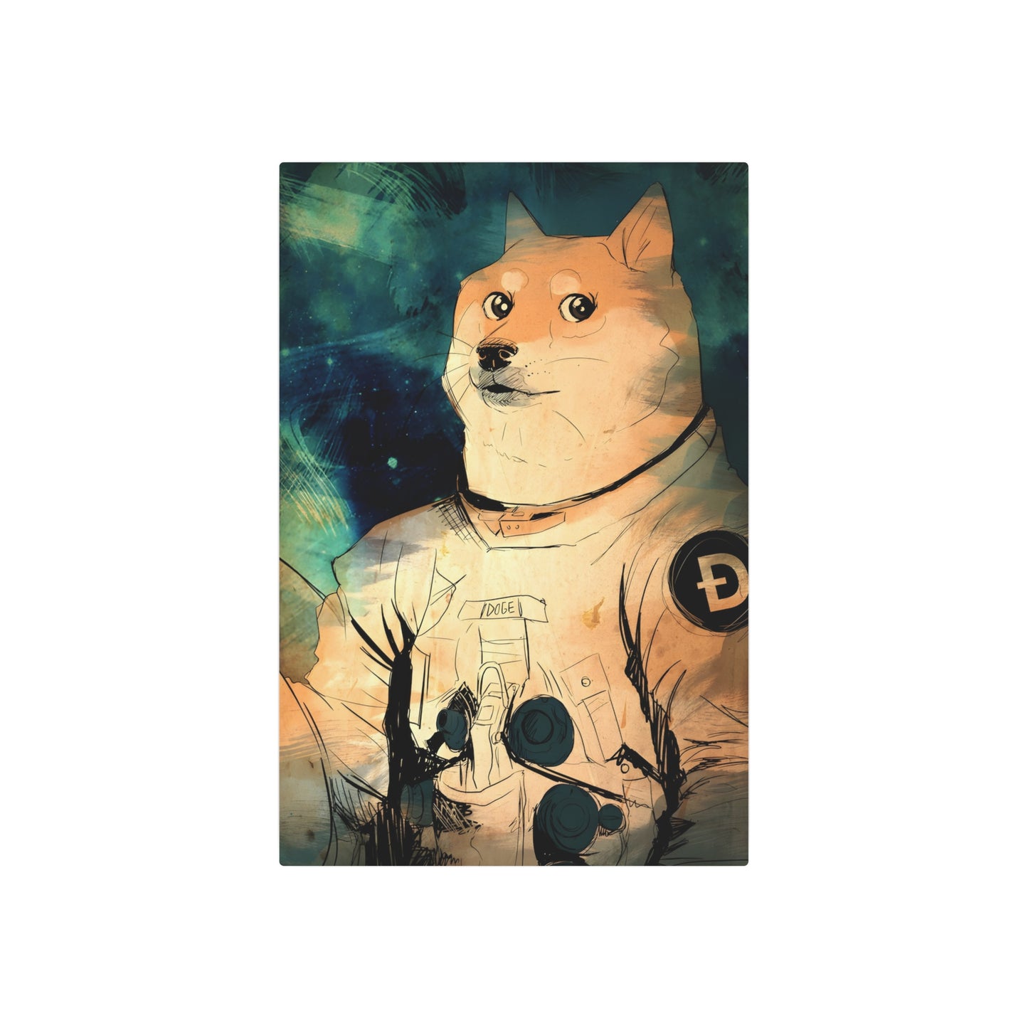 Unique Doge Astronaut Metal Art Sign, Space Decor, Geek Gift, Dogecoin Department of Government Efficiency