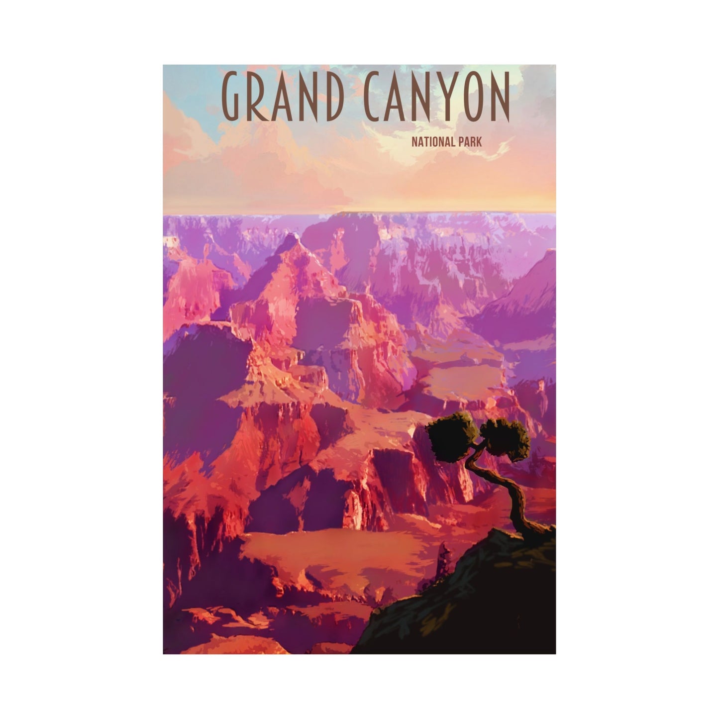 Visit The Grand Canyon National Park Travel Matte Vertical Poster - Stunning National Park Art for Home Decor