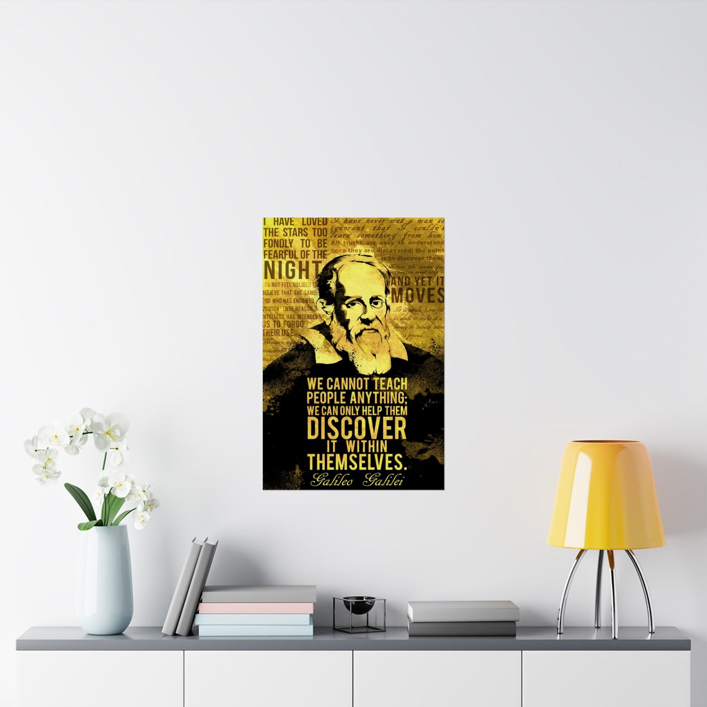 Inspirational Matte Vertical Poster - Galileo Quote Art