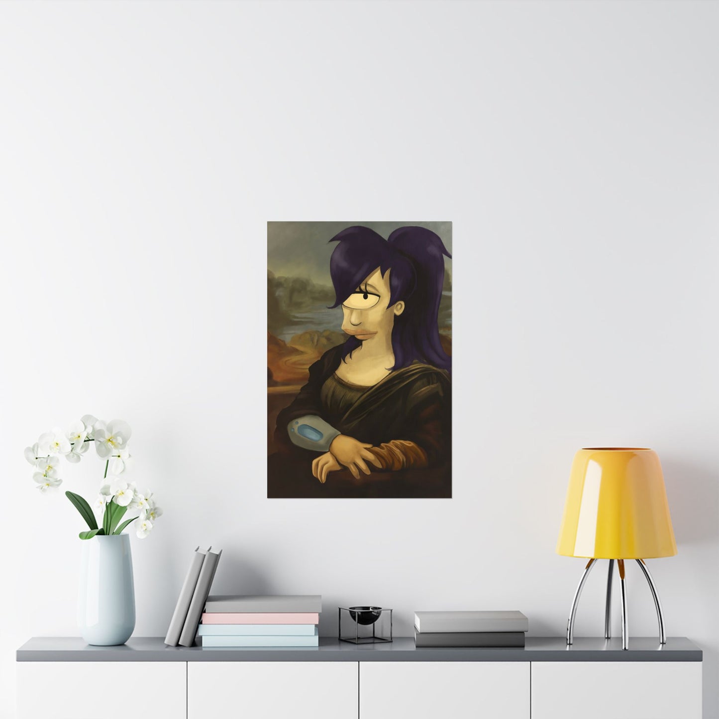 Futurama Leela as The Mona Lisa Mona Leela Portrait Poster Art Print - Quirky Art for Home Décor