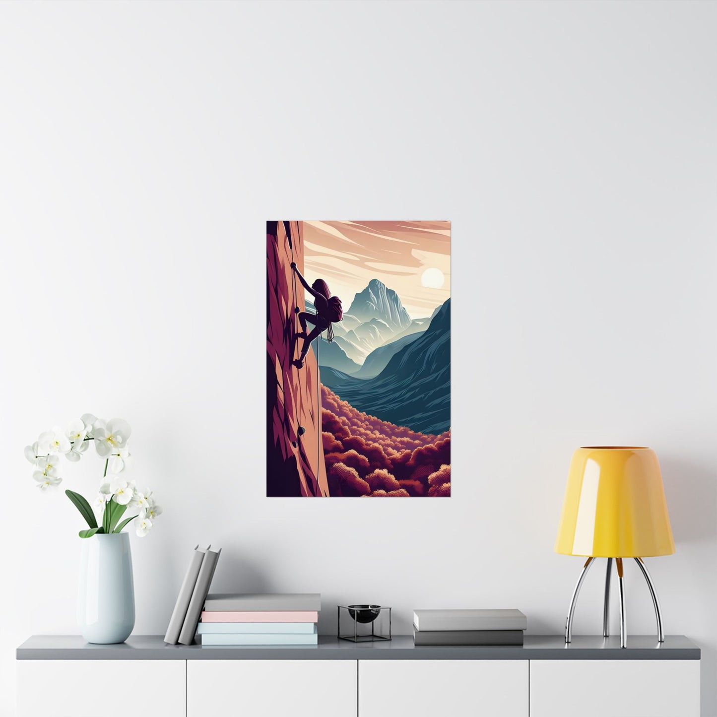 Adventure Rock Climbing Matte Vertical Poster - Motivational Wall Art for Outdoor Enthusiasts