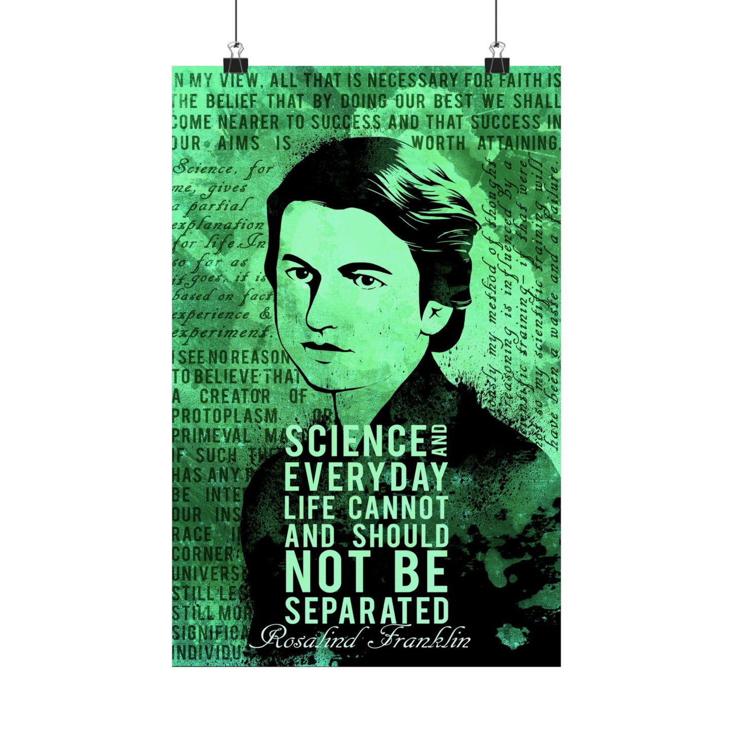 Inspirational Science Poster - Rosalind Franklin Quote - Perfect for Home or Classroom Decor