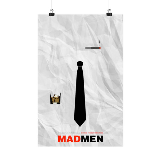 Mad Men TV Series Inspired Matte Vertical Poster - Minimalist Retro Wall Art for Office Decor for Marketing and Advertising Professionals