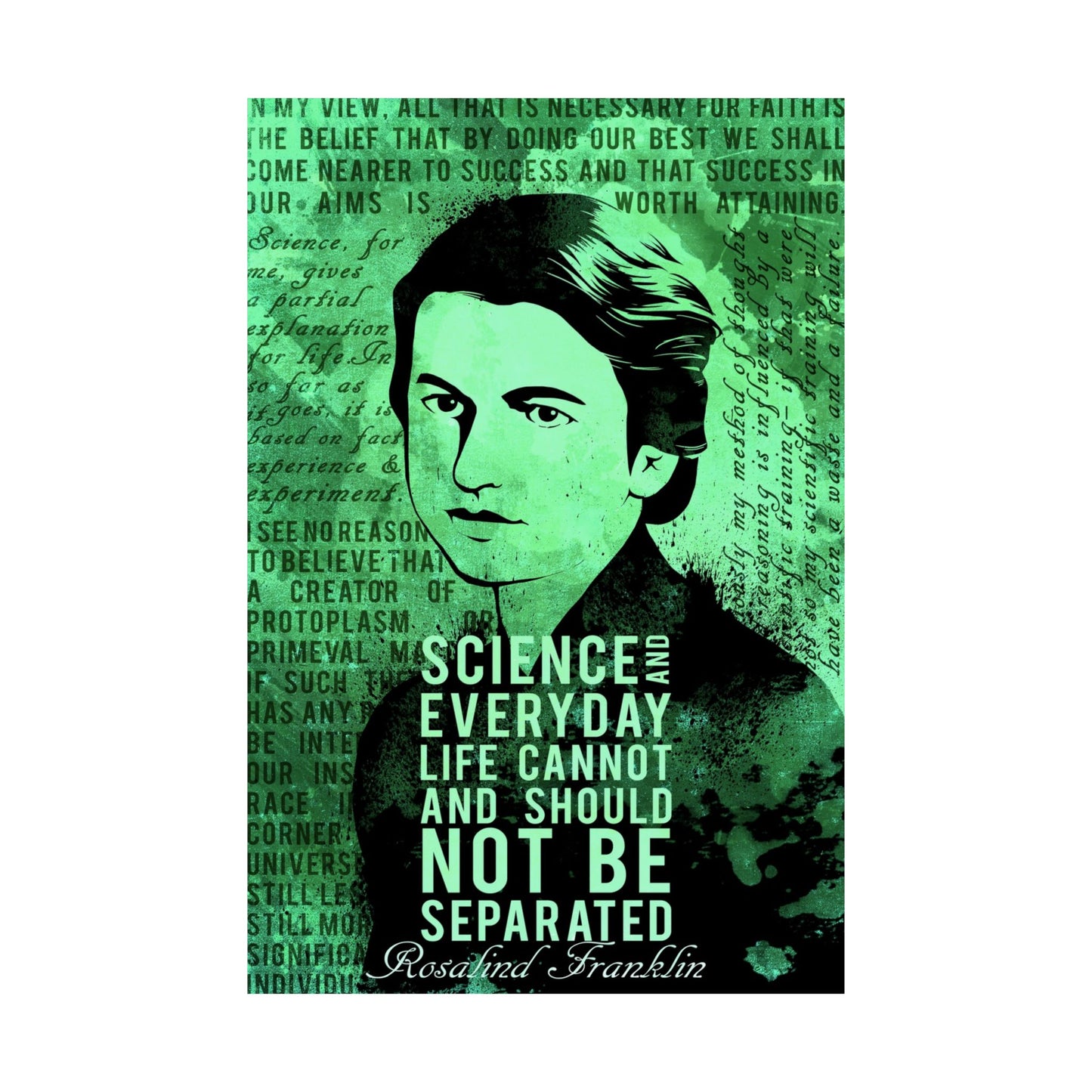 Inspirational Science Poster - Rosalind Franklin Quote - Perfect for Home or Classroom Decor