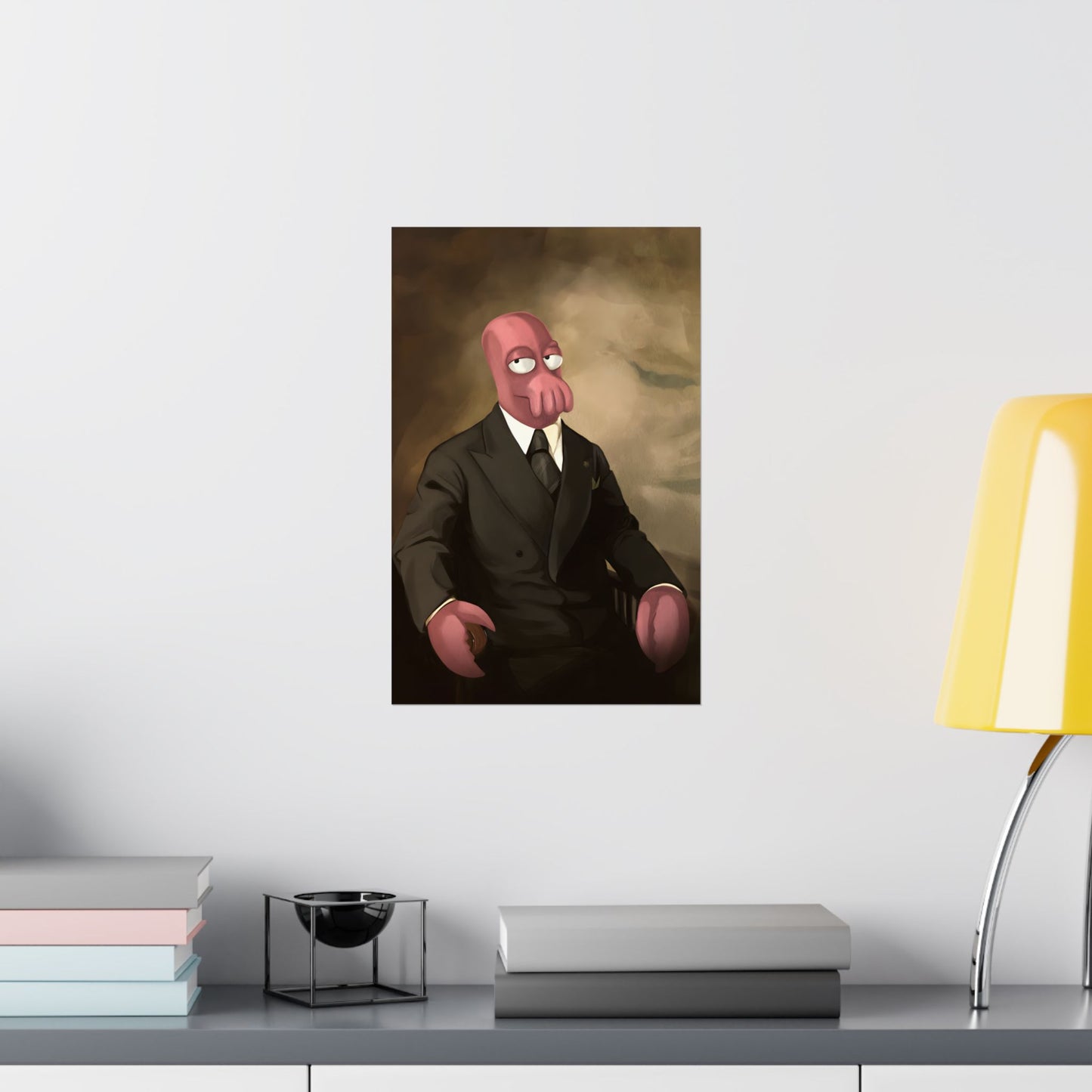 Futurama Zoidberg as Harry Truman Famous Presidential Portrait Art Poster Print - Quirky Home Decor for Ocean Lovers