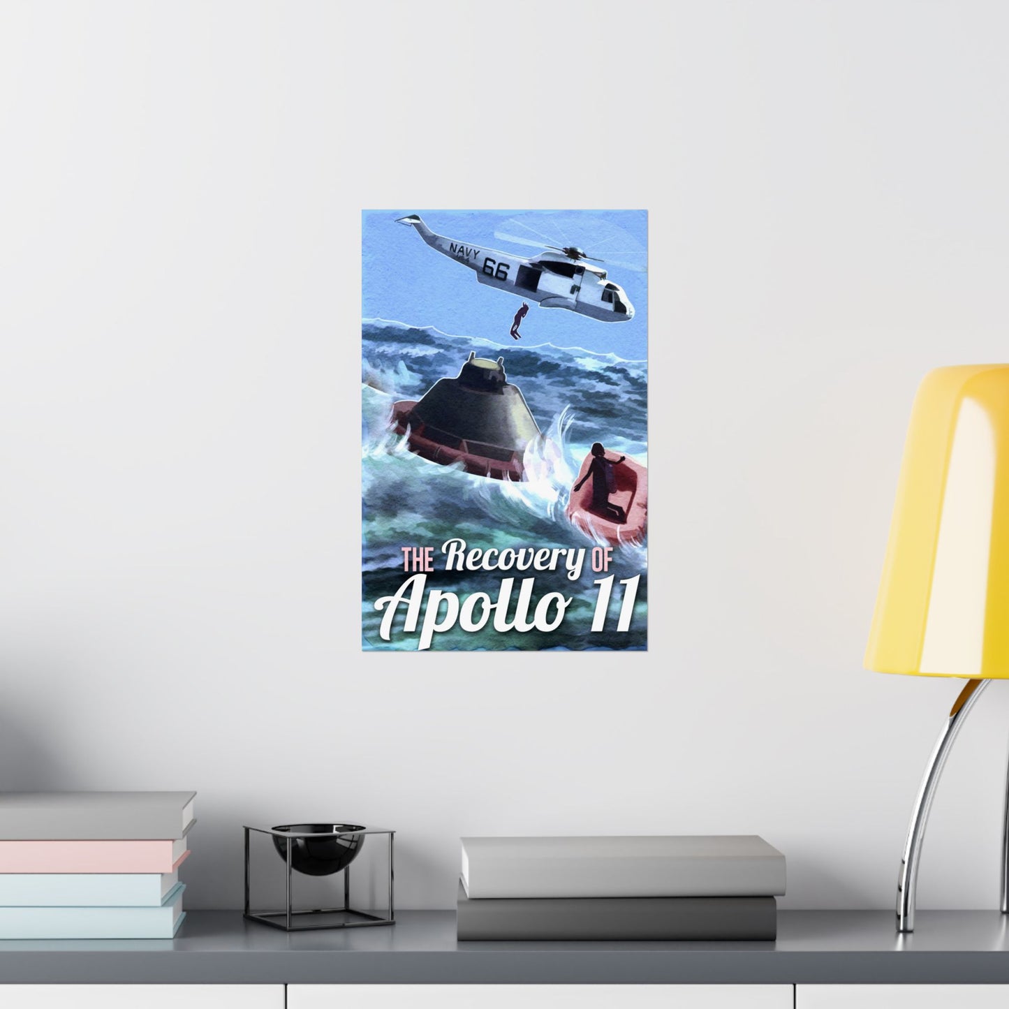 Apollo 11 Recovery Vertical Poster - Vintage Art Print for Space Enthusiasts