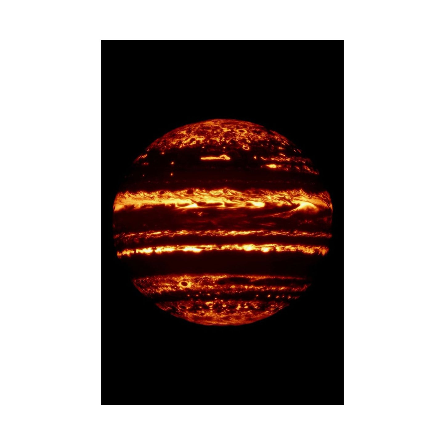 Image Captured by NASA Gemini Shows Jupiter Cloud Formations Vertical Art Poster - Space Wall Art for Astronomy Lovers