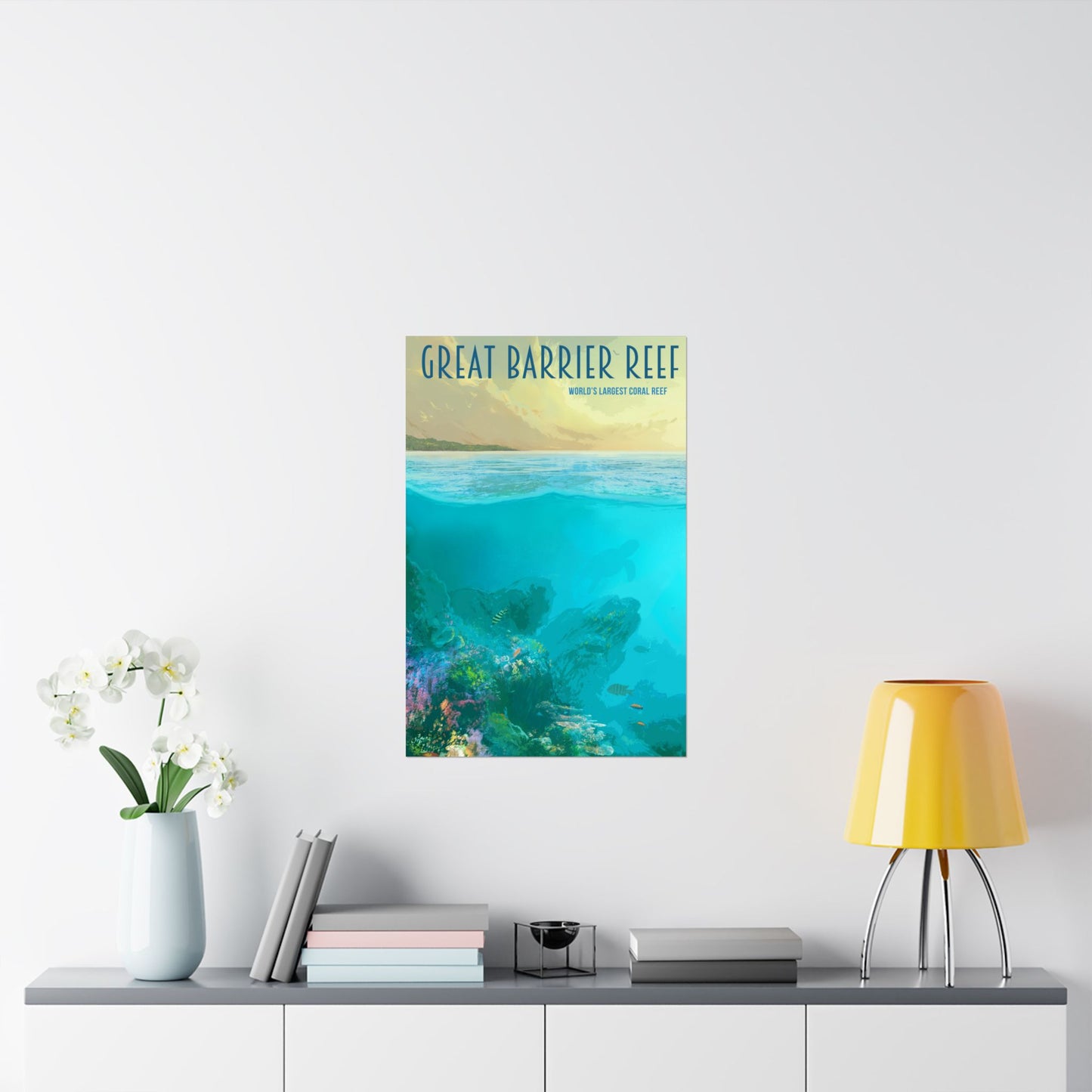 Great Barrier Reef Matte Vertical Poster - Ocean Art Print for Coastal Decor